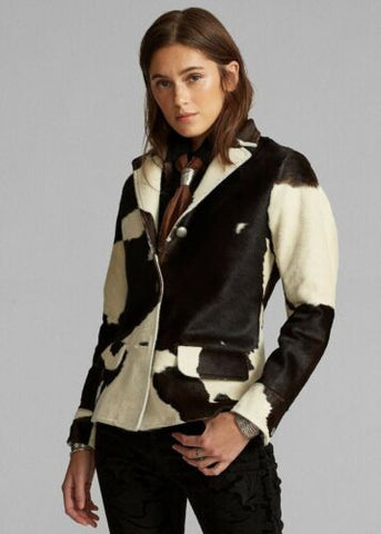 Woman cowhide jacket real hair on Cow skin Blazer coat
