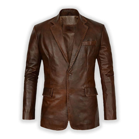 Men's Leather Blazer brown