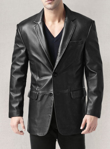 Men's Two button Leather Blazer coat
